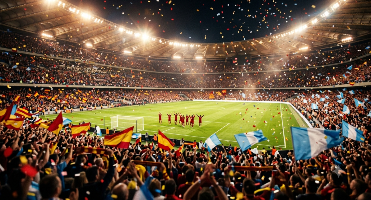 لاعبو منتخب إسبانيا يحتفلون