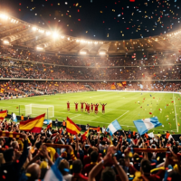 لاعبو منتخب إسبانيا يحتفلون