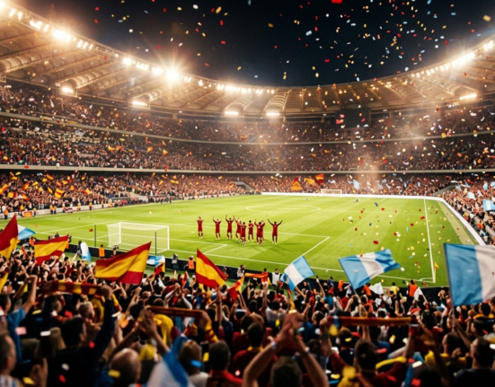 لاعبو منتخب إسبانيا يحتفلون
